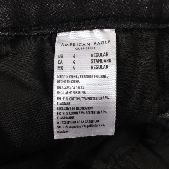AMERICAN EAGLE Jeans Highest Rise Jegging Crop Faded Black Wash Size 4 Regular - Picture 10 of 15